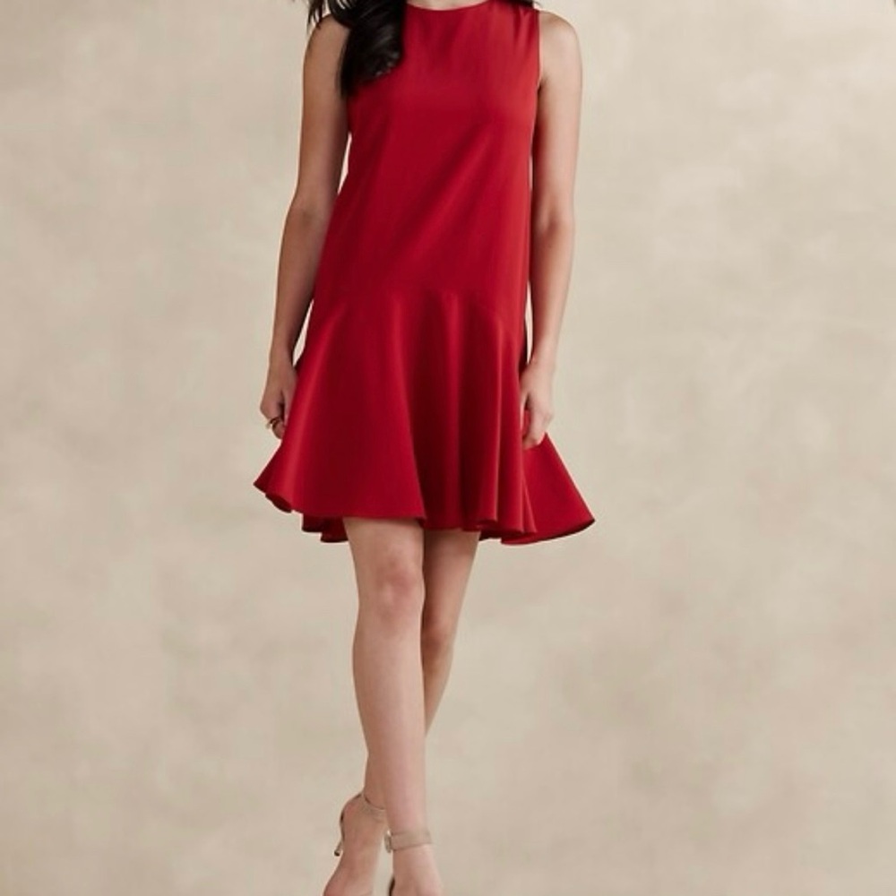 Banana Republic Red Sleeveless Penelope Crepe Miniβ Dress Size XS Lined